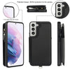 For Samsung Galaxy S22 5G Double Flap Zipper RFID Leather Phone Case with Short Lanyard(Black)