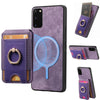 For Samsung Galaxy Note20 Retro Splitable Magnetic Stand Card Bag Leather Phone Case(Purple)