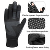 Touch Screen Anti-slip Waterproof Outdoor Sports Warm Cycling Gloves, Size: L(Black)