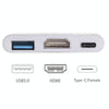USB-C / Type-C 3.1 Male to USB-C / Type-C 3.1 Female & HDMI Female & USB 3.0 Female Adapter(Silver)
