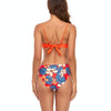 Bikini + Mesh Shawl + Split Swimsuit Women Swimsuit With Chest Pad, Size: M(White Orange Flowers)