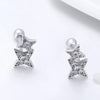 Sterling Silver Bright Star Style Diamond Earrings Female Earrings