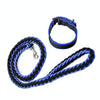 Braided Dog Leash, Medium, Blue/Black - Strong Nylon, 120cm