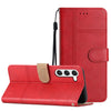 For Samsung Galaxy S25 5G Cowhide Texture Stitching Leather Phone Case(Red)