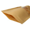 50 PCS Zipper Self Sealing Kraft Paper Bag with Window Stand Up for Gifts/Food/Candy/Tea/Party/Wedding Gifts, Bag Size:12x20+4cm(Transparent)