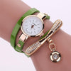 Fashion Women Casual Bracelet Leather Band Watch(Green)