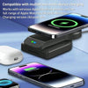 B-23 3 in 1 Foldable Magnetic Wireless Charger Phone Holder, Plug:EU Plug(Black)