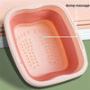 15L Foldable Foot Bath Bucket Foot Massage Wash Basin With Lid Pink