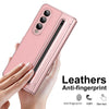 For Samsung Galaxy Z Fold3 5G Integrated PC + PU Phone Case with Pen / Pen Box(Pink)