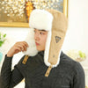 Autumn and Winter Outdoor Travel Windproof Warm Ear Protected Cap Flight Hats, Size:L58-60cm( Wine Red)