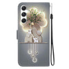 For Samsung Galaxy S24+ 5G Crystal Texture Colored Drawing Leather Phone Case(Elephants)
