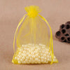 100 PCS Gift Bags Jewelry Organza Bag Wedding Birthday Party Drawable Pouches, Gift Bag Size:16X22cm(Yellow)