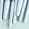 8-in-1 Mini Wooden Handle Makeup Brush Set Portable Loose Powder Brush(Sky Cyan)
