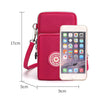 Crossbody Mobile Phone Bag Vertical Coin Purse with Armband for Women(Rose Red)