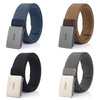 AWMN Men Nylon Canvas Cargo Jeans Casual Buckle Belt, Length: 120cm(Black Buckle Brown)