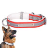 Reflective Red PU Leather Dog Collar - Small