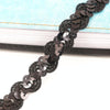 ZP0003015 Wave Shape Sequins Lace Belt DIY Clothing Accessories, Length: 25m, Width: 1.5cm(Black)