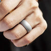 SiR013 8.7mm Curved Outdoor Sports Silicone Ring, Size: No.8(Silver)