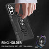 For Samsung Galaxy S24 FE 5G Ring Holder Armor Hybrid Phone Case(Black)