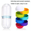Portable Cylindrical Rotary 7 Compartments Independent Plastic Travel Pill Box(As Show)