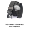 AWMN Men Outdoor Sports Alloy Snap Buckle Elastic Belt, Length: 125cm(Dark Gray)