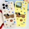 For iPhone 15 Pro Skin Feeling Jelly TPU Hybrid PC Phone Case(Earphones Dog White)
