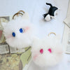 3pcs Blush Cat Plush Pendant Cute Schoolbag Keychain, Size: 8cm(Pink Eyes)