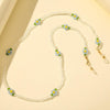 Mask Anti-Lost Beads Hanging Chain Fashion Crystal Beads Small Flower Glasses Chain(Blue Flowers)