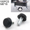 100 PCS Adjustable Foot Pad Furniture Screw Support Stub, M6x18 (Black)