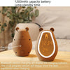 Bear Alarm Clock LED Digital Silent Bedside Lamp Bluetooth Speaker USB Charging Children Cartoon Night Light(Bluetooth+Small Program Version)