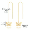 E2210-10 Butterfly Long Ear Wire Women Simple Earrings