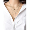 Simple 3-Layer Necklace Small Dot Exquisite Metal Bar Necklace Sweater Chain(Silver)