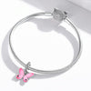 S925 Sterling Silver Pink Butterfly Pendant DIY Bracelet Necklace Accessories