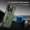For iPhone 14 Pro Max Lens Holder MagSafe Phone Case(Army Green)