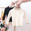 Autumn and Winter Girls Sweater Baby Warm Pullover Bottoming Shirt, Size: 110cm(Black)