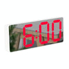 Mirror Bedside Alarm Clock Battery Plug-In Dual-Purpose LED Clock, Colour: Rectangular White Shell (Mirror Red Light)