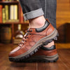 Men Leather Casual Shoes Non-slip Outdoor Hiking Shoes, Size: 43(Coffee)
