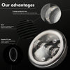 EagleVision DC9-30V 35W 6000K 4000LM 5.75 inch Round Motorcycle 6LEDs Headlight with Angel Eye for Harley-Davidson