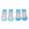 Dog Socks Anti-Scratch Cotton L Grey Blue (4 Pack)