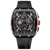 Curren 8442 Sport Six-Hand Silicone Strap Men Quartz Watch, Color: Rose Shell Black