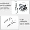 10pcs /Pack Stainless Steel Fishing Connector Bearing Rolling Swivel Connector Fishing Gear Accessories(4(30mm))