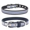Reflective PU Leather Dog Collar, XXL, Black - CL181K