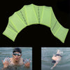 Silicone Swimming Web Fins Hand Flippers Training Gloves, M(Green)