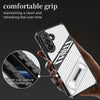 For Samsung Galaxy A35 / A55 5G Plating Holder PC Hybrid TPU Phone Case(Navy Blue)