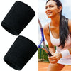 2PCS Basketball Badminton Tennis Running Fitness Towel Sweat-absorbing Sports Wrist(Black)