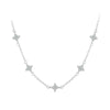 S925 Sterling Silver Platinum-plated Four-leaf Clover Star-shaped Clavicle Necklace(BSN394)
