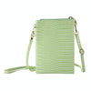 Stone Texture Card Holder Mobile Phone Zipper Bag with Long Strap(Green)