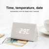 Mute Luminous Electronic Clock Wooden Sound Control Small Triangle Alarm Clock White Wood White Light