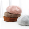Autumn and Winter Beret Ladies Hats Plush Warmth Retro Painter Hat, Size: Adjustable(Black)