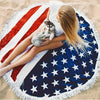 US Flag Pattern Tassel Round Summer Bath Towel Sand Beach Towel Shawl Scarf, Size: 150 x 150cm